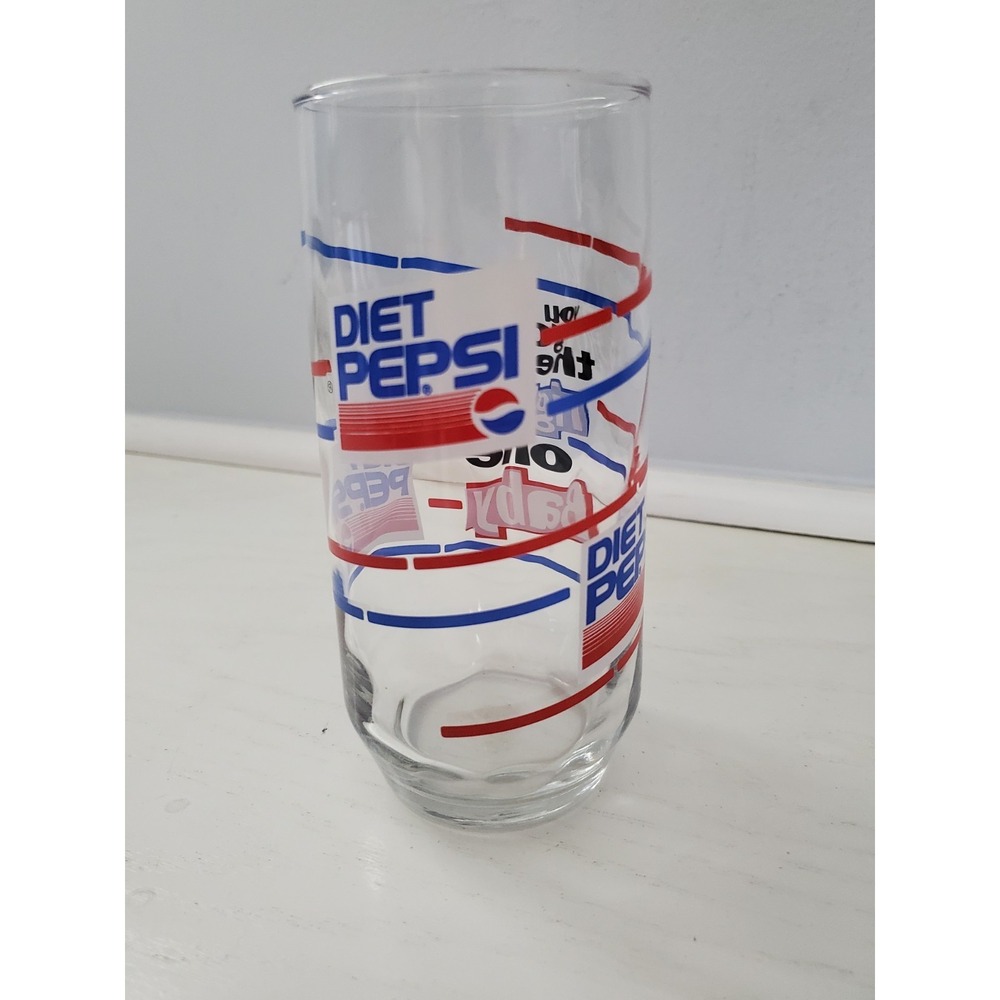 Vintage 1980's Diet Pepsi Glass "You Got the Right One Baby Uh Huh" 12oz Clear - Picture 3 of 3